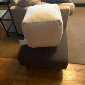 World Market Cream Accent Poof-NWT